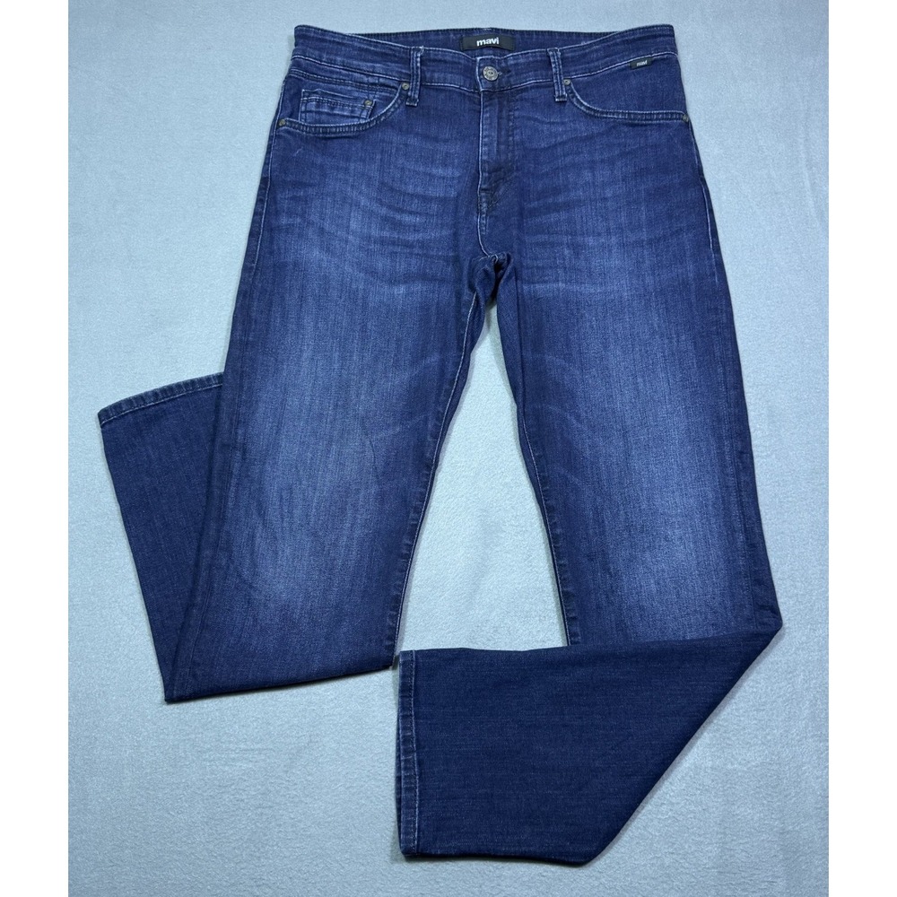 Mavi Jeans Mens 33x32 Marcus Slim Straight Stretch Indigo Normcore USA